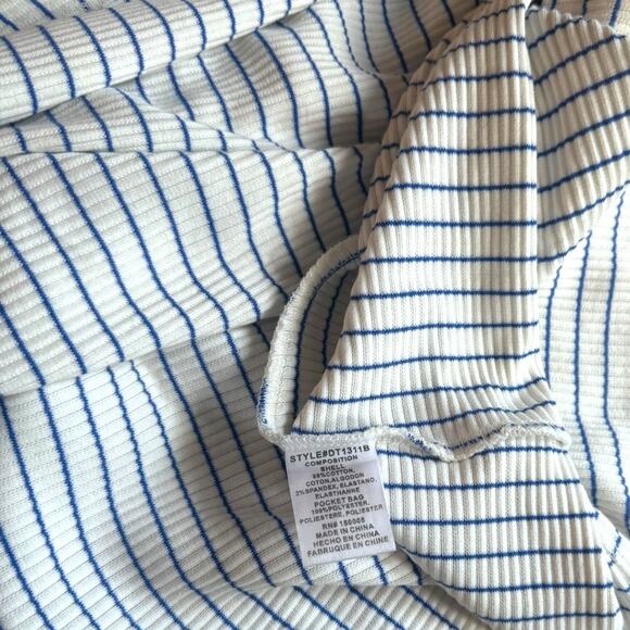 dRA Los Angeles Blue and White Striped Midi Dress - Size Med - Picture 5 of 5